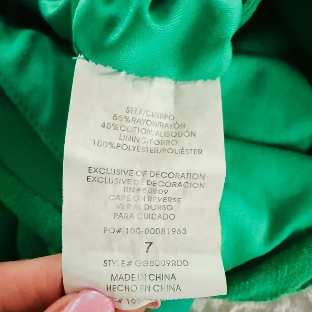 GB Girls Green Ruffle Wrap Jumpsuit Size 7 Wide Leg Adjustable Straps